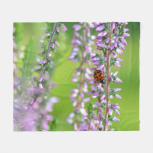 Lieveheersbeestje op paarse bloemen  fleece deken