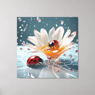 Lieveheersbeestje - Premium gewikkeld canvas (glan Afdruk