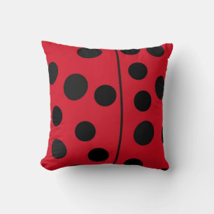 Lieveheersbeestje Rood en Zwart Design Kussen