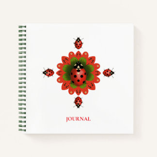 Lieveheersbeestje Rood + Groen + Wit Dagboek 21,5  Notitieboek