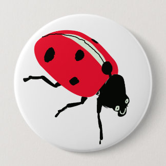 Lieveheersbeestje, rood ronde button 4,0 cm
