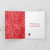 Lieveheersbeestje Rood Witte Stippen Verjaardag Kaart (Binnen)