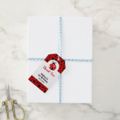 Lieveheersbeestje rood zwart polka stippen kindere cadeaulabel (Met Touw)