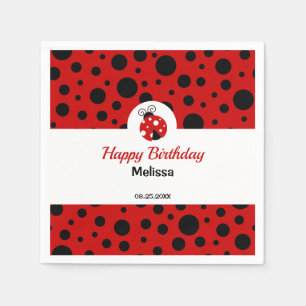 Lieveheersbeestje rood zwart polka stippen kindere servet