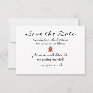 Lieveheersbeestje Save the Date kaart