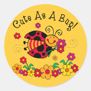 Lieveheersbeestje schattig als een insect ronde sticker