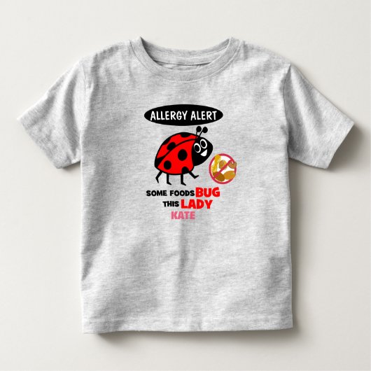 Lieveheersbeestje-trui met waarschuwing voor noten kinder shirts (Voorkant)