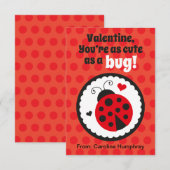 Lieveheersbeestje Valentijnkaartjes voor Kinderen Kaart (Voorkant / Achterkant)