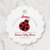 Lieveheersbeestje van onze douche tot uw Baby show Bedankjes Labels (Achterkant)