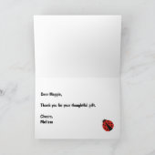 Lieveheersbeestje verjaardag bedankbrief kaart (Binnen)