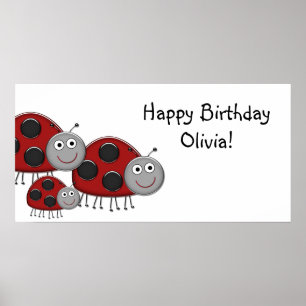 Lieveheersbeestje Verjaardagsfeest Banner Poster