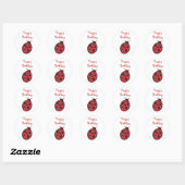 Lieveheersbeestje verjaardagssticker ronde sticker (Vel)