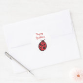 Lieveheersbeestje verjaardagssticker ronde sticker (Envelop)