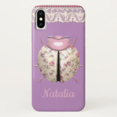 Lieveheersbeestje violet en roos schattig bloemenr Case-Mate iPhone case (Achterkant)