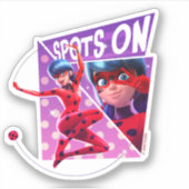 Lieveheersbeestje | Vlekken op Paarse afbeelding Sticker (Voorkant)