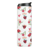 Lieveheersbeestje, vlinder en tulp hartpatroon thermosbeker (Gedraaid links)