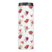 Lieveheersbeestje, vlinder en tulp hartpatroon thermosbeker (Achterkant)