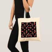 Lieveheersbeestje, vlinder en tulp hartpatroon tote bag (Voorkant (product))