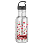 Lieveheersbeestje, vlinder en tulp hartpatroon waterfles  (Voorkant)