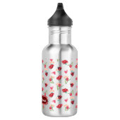 Lieveheersbeestje, vlinder en tulp hartpatroon waterfles  (Rechts)