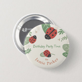 Lieveheersbeestje Weide Kinderfeestje Knopje Favor Ronde Button 5,7 Cm