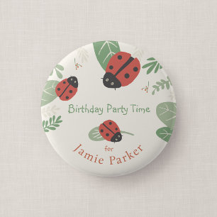 Lieveheersbeestje Weide Kinderfeestje Knopje Favor Ronde Button 5,7 Cm