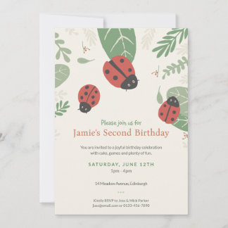 Lieveheersbeestje Weide Kinderverjaardagsuitnodigi Kaart