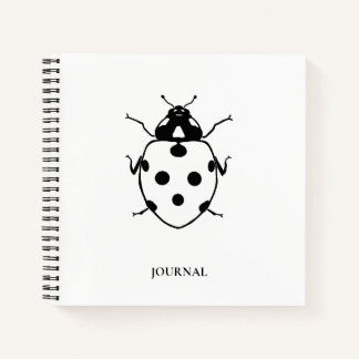 Lieveheersbeestje zwart + wit dagboek 8.5" X 8'5" Notitieboek