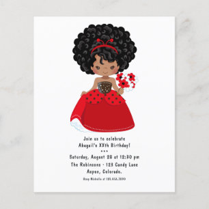 Lieveheersbeestje Zwarte Prinses Sprookje Verjaard Flyer