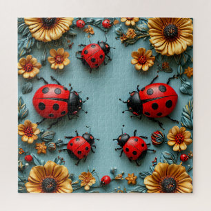 Lieveheersbeestjes Bloementuin Natuur Puzzel Bords