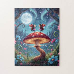 Lieveheersbeestjes dansend op een Paddenstoel - Wh Legpuzzel