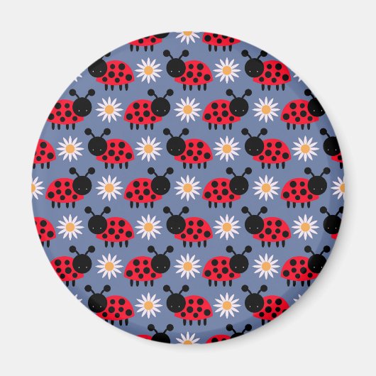 Lieveheersbeestjes en Madeliefjes Patroon Magneet (Voorkant)