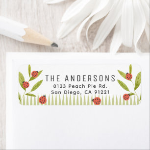 Lieveheersbeestjes & Groene Bladeren Retouradres Etiket