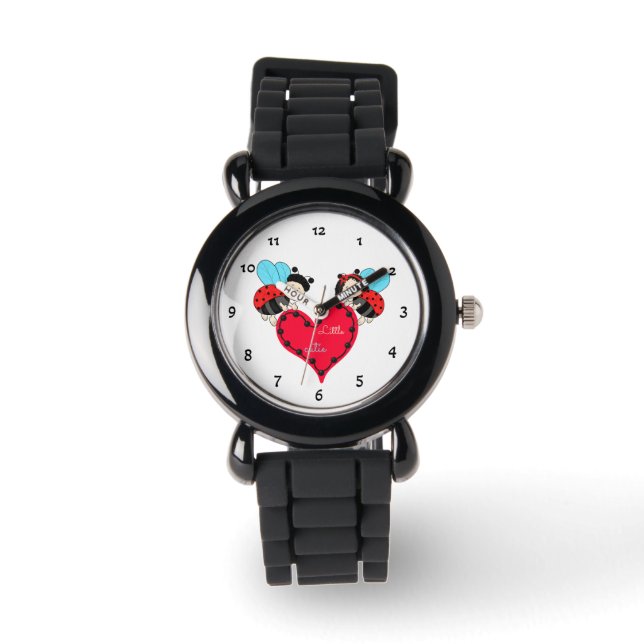Lieveheersbeestjes met hart horloge (Voorkant)