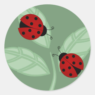 Lieveheersbeestjes op Leaves Sticker