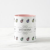 Lieveheersbeestjes Pastel Kleurrijke Rand Mok (Midden)