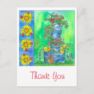 Lieveheersbeestjes Zonnebloemen Waterverf Bloemen Briefkaart