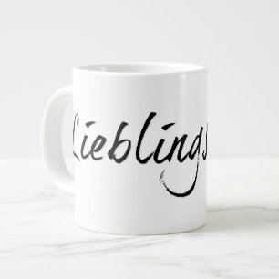 Lievelingspapa - zwarte letters 00001 extra grote beker