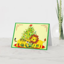 Lievende Leeuw & Tijger Kerstkaart