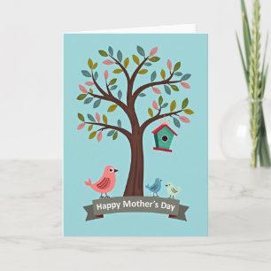 Lievende Moeder Vogel Familiekaart Kaart