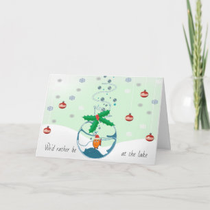 Liever bij het meer... Kerstvis Feestdagen Kaart