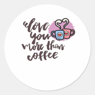 Liever dan koffie Cute romantische stijl Ronde Sticker