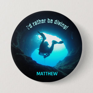 Liever Duiikend Gepersonaliseerde Knop Duiksport Ronde Button 7,6 Cm