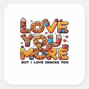 Liever Meer En Ook Snacken Grappig Foodie Speels Vierkante Sticker