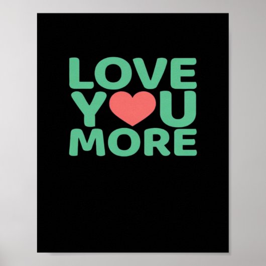 Liever Minimale Typografie Hart Ontwerp  Poster (Voorkant)