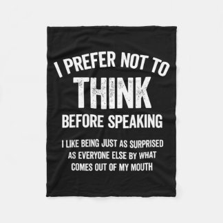 Liever Niet Nadenken Voor Het Sprekens Als Fleece Deken