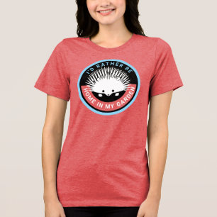 Liever Thuis in mijn tuin Schattigee egel Tri-Blend Shirt