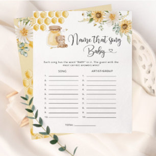 Lieverd beer noemt dat lied baby shower game