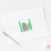 Lieverd schaap vierkante sticker (Envelop)