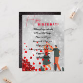 lieverd's verjaardag kaart (Voorkant / Achterkant in situ)